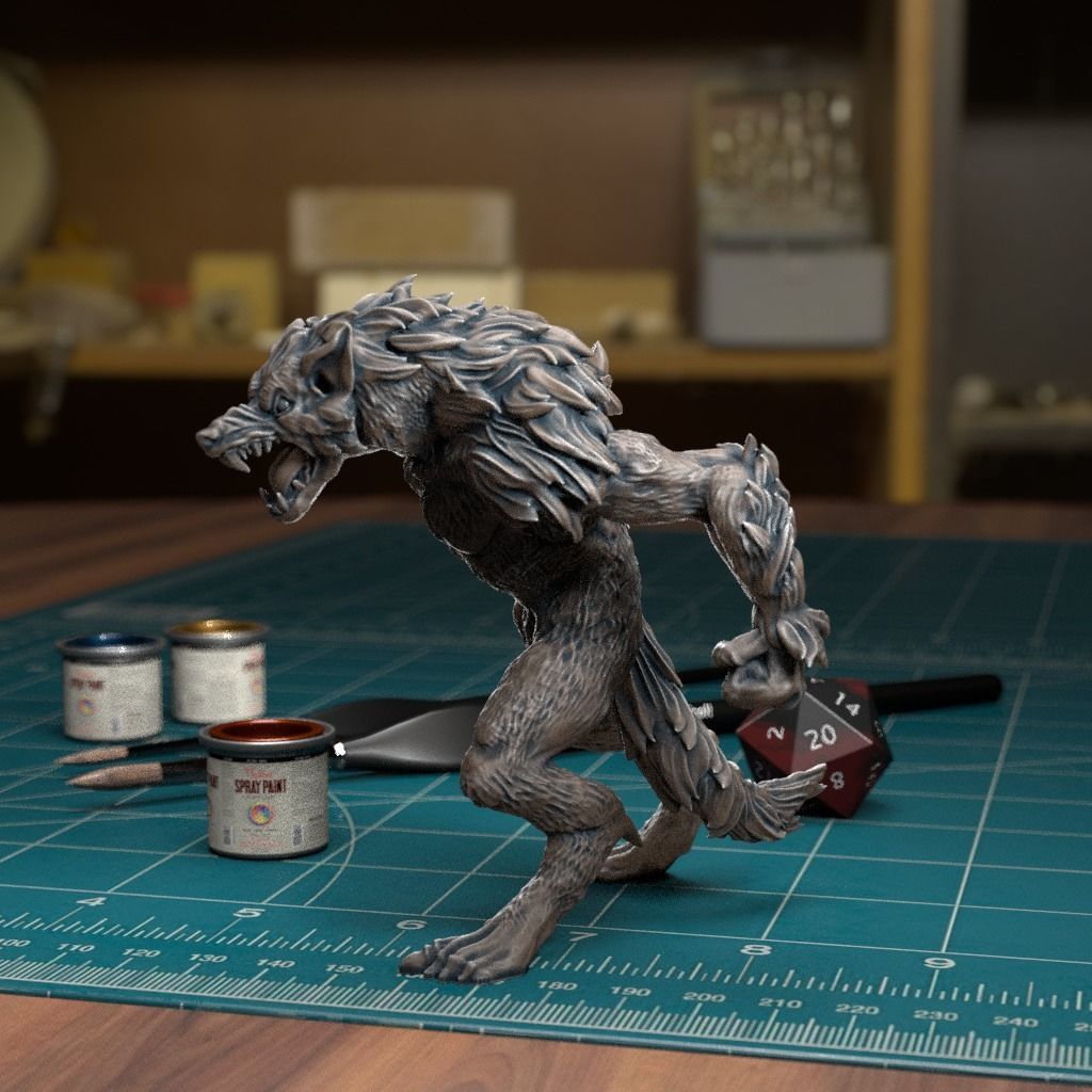 Werewolf 03 - Pre-Supported 3D print model_2