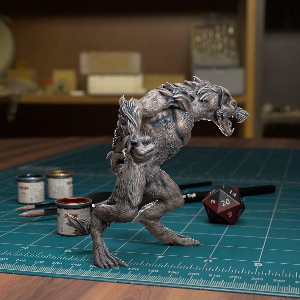 Werewolf 03 - Pre-Supported 3D print model_4