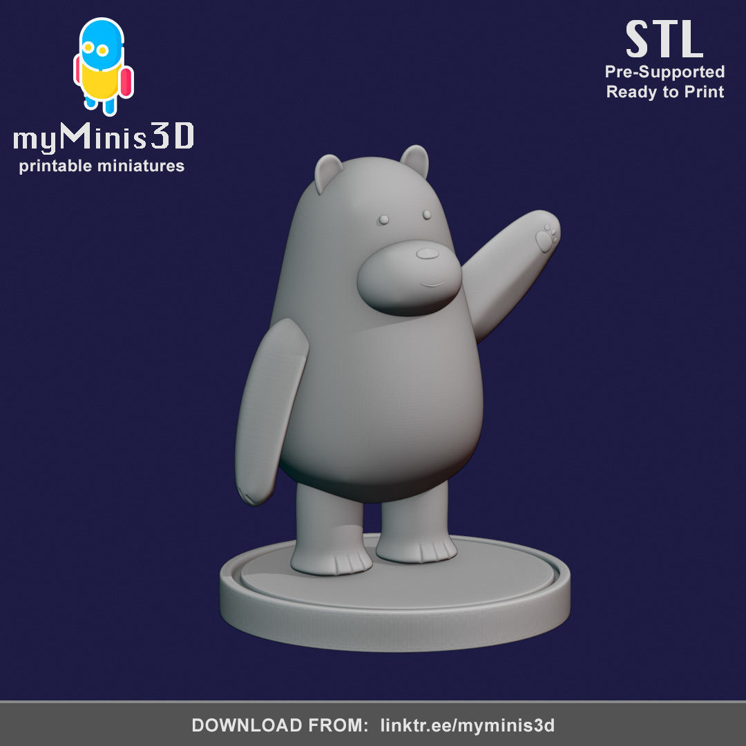 We Bare Bears Miniatures 3D print model_3