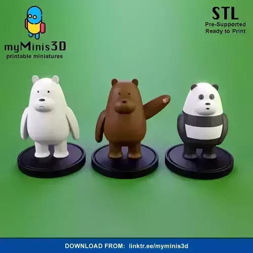 We Bare Bears Miniatures 3D print model