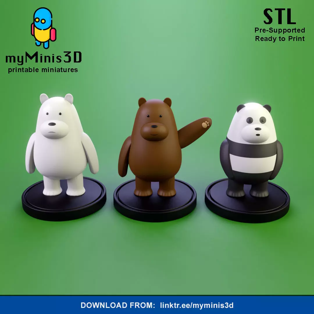 We Bare Bears Miniatures 3D print model_0