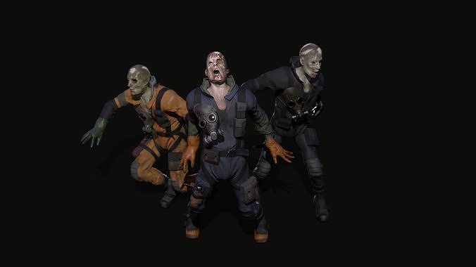 Sci-fi Zombie 01 Low-poly 3D model