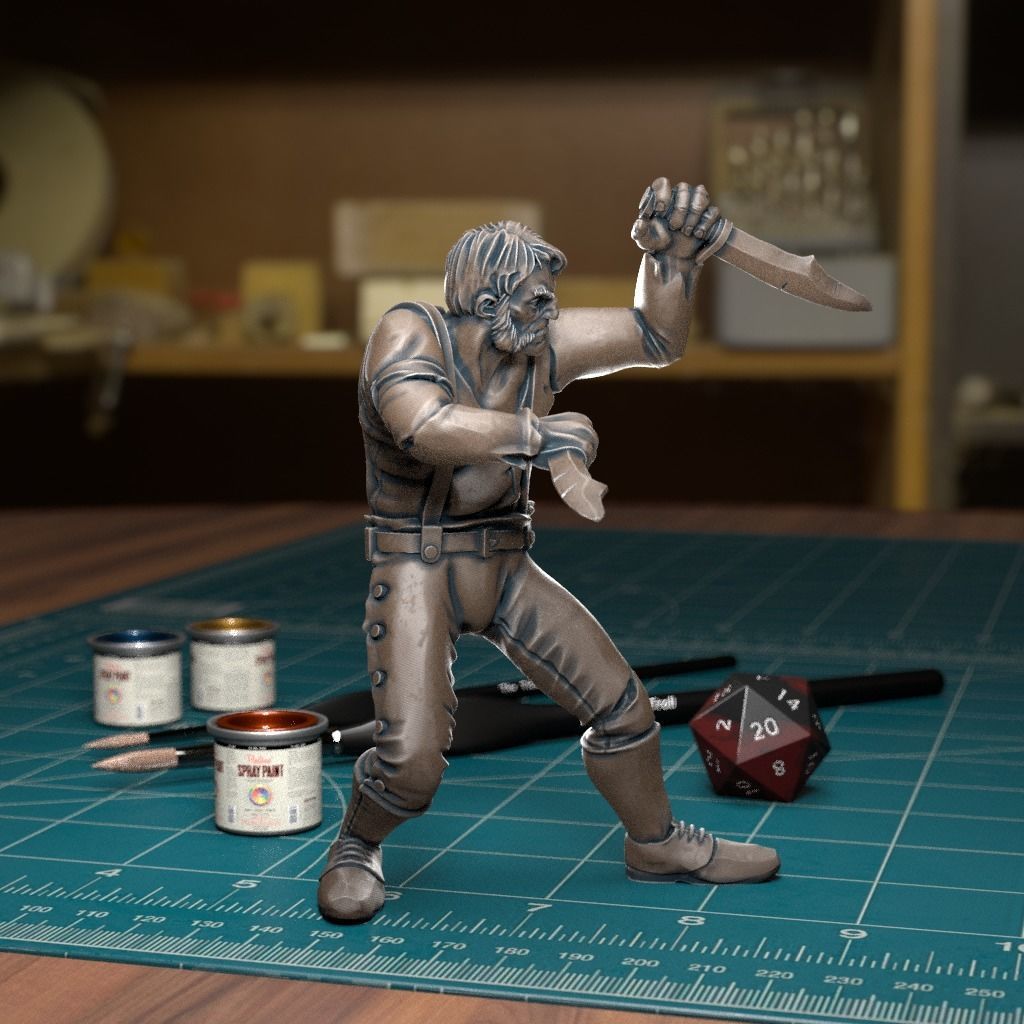 Dagger Thug - Pre-Supported 3D print model_4