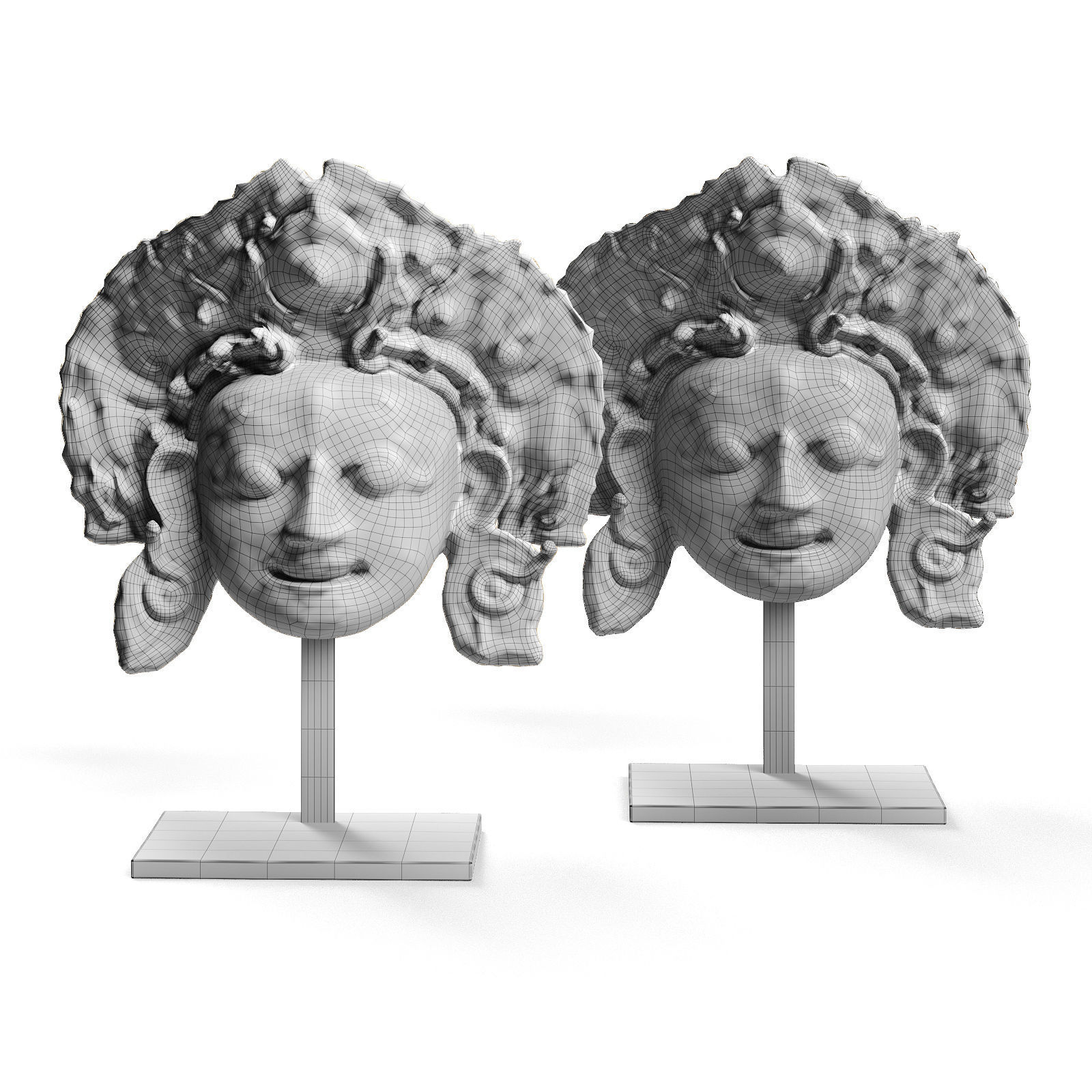 Bhairava face mask sculpture 3D model_5