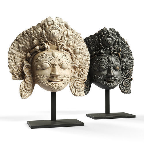 Bhairava face mask sculpture 3D model