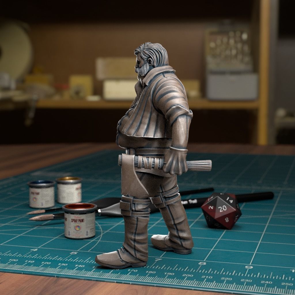 Axe Fighter - Pre-Supported 3D print model_2