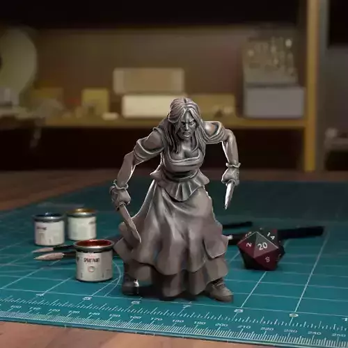 Female Dagger Fighter - Pre-Supported