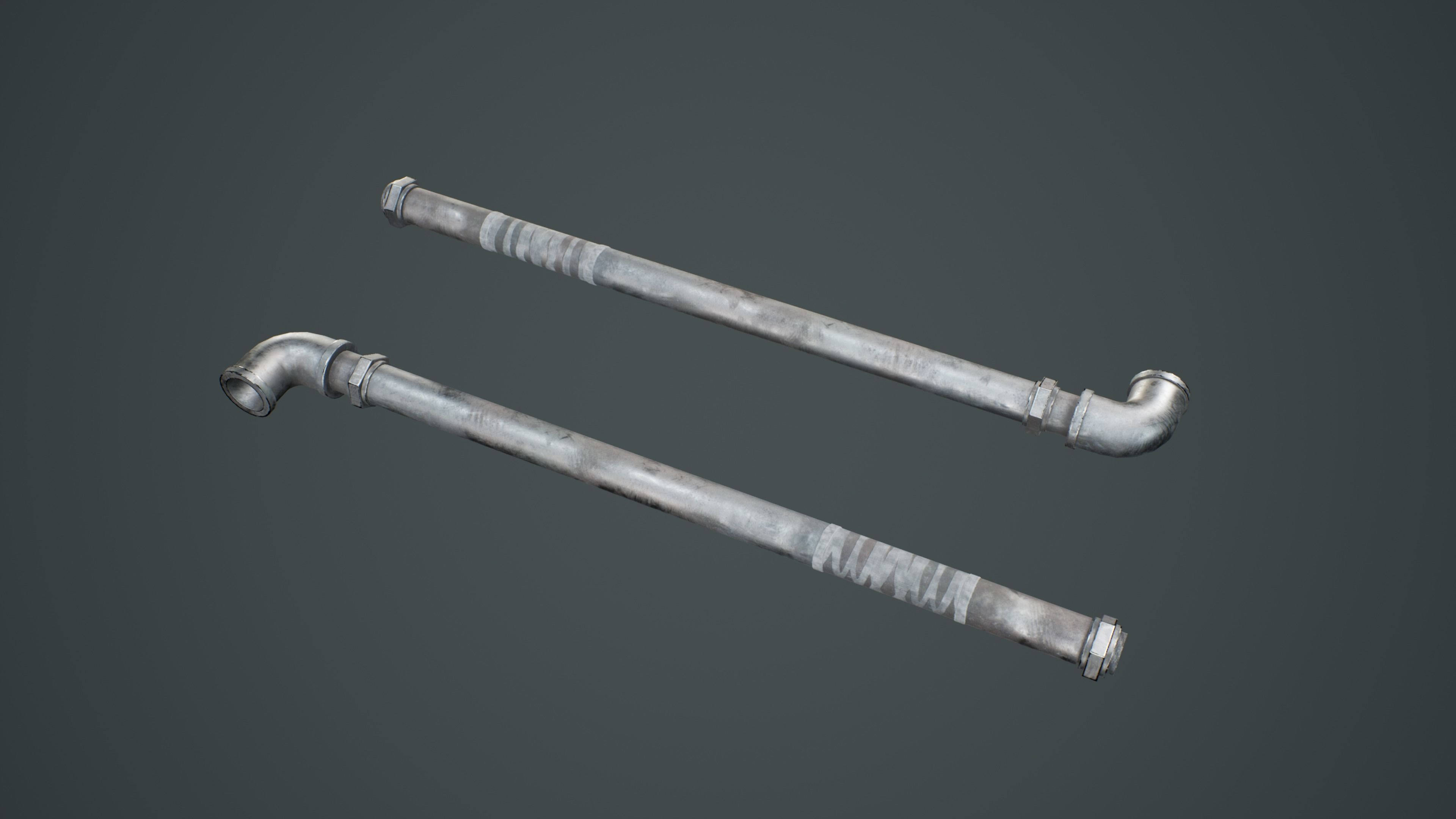 Survival Props Package - Metal Pipe Low-poly 3D model_2