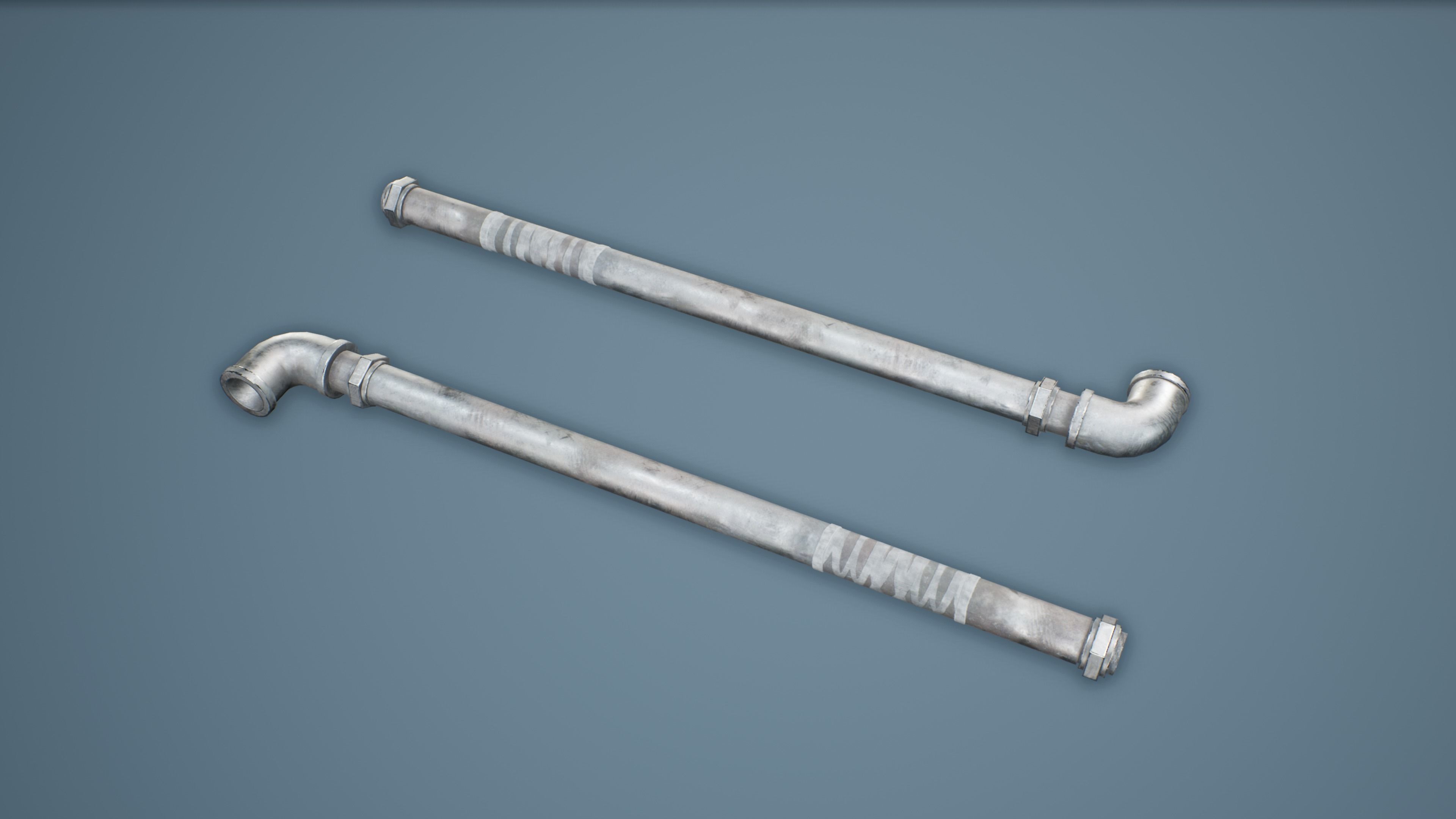 Survival Props Package - Metal Pipe Low-poly 3D model_4