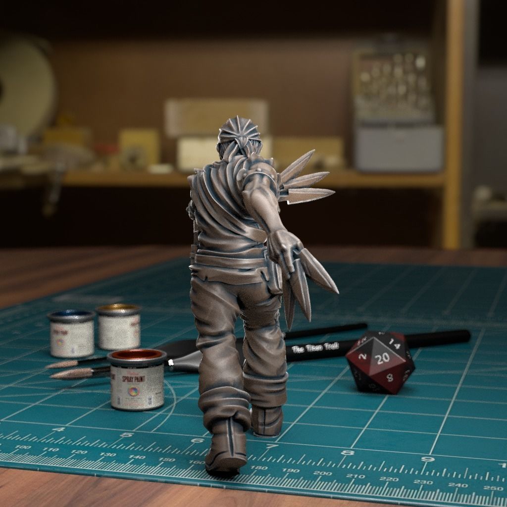 Dagger Thrower - Pre-Supported 3D print model_3