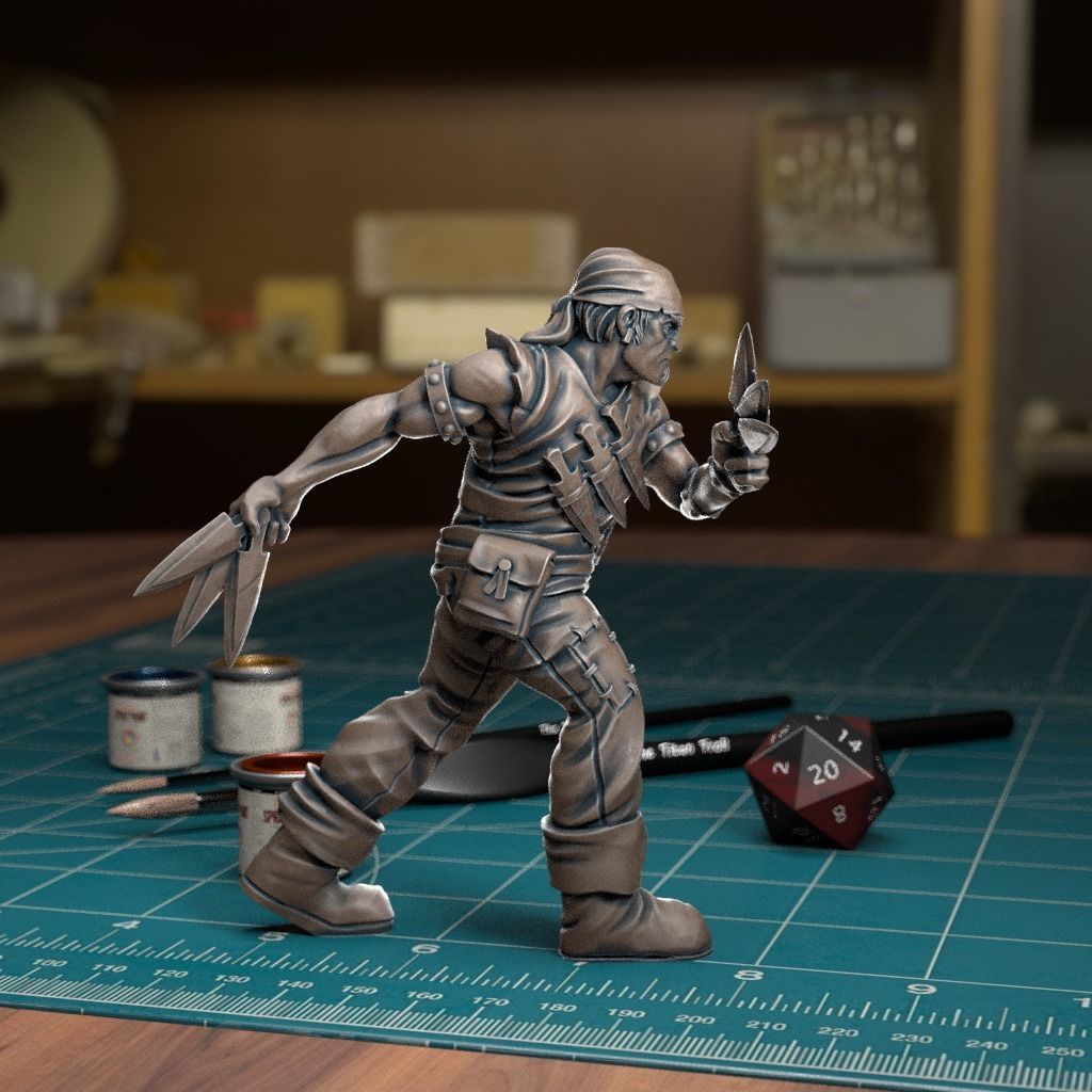 Dagger Thrower - Pre-Supported 3D print model_4