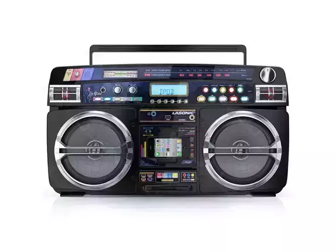 Modern Boombox with iPhone 3D model