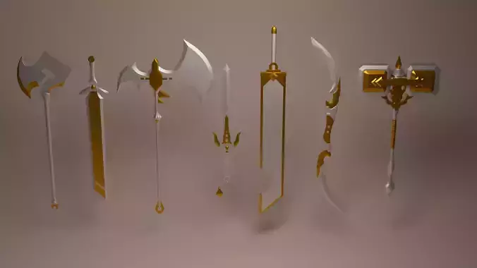 Medium-Poly Meel Weapons
