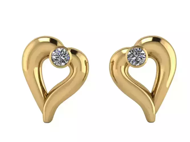 earrings heart with diamonds 055ct
