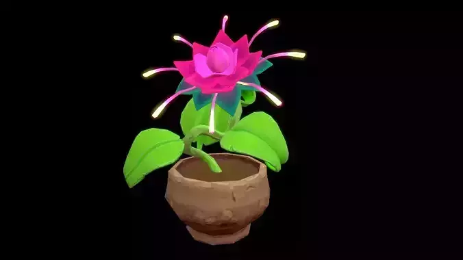 High poly flower in pot