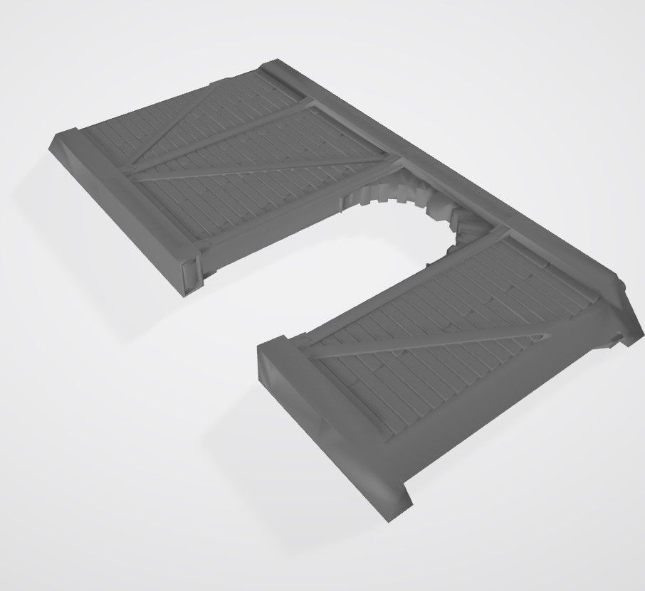 Wooden Wall Door Left 3D print model_1