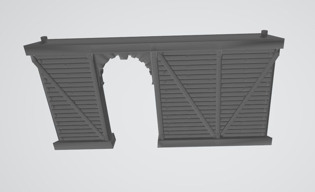 Wooden Wall Door Left 3D print model_3