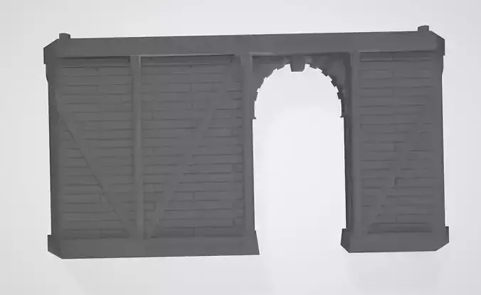 Wooden Wall Door Left 3D print model