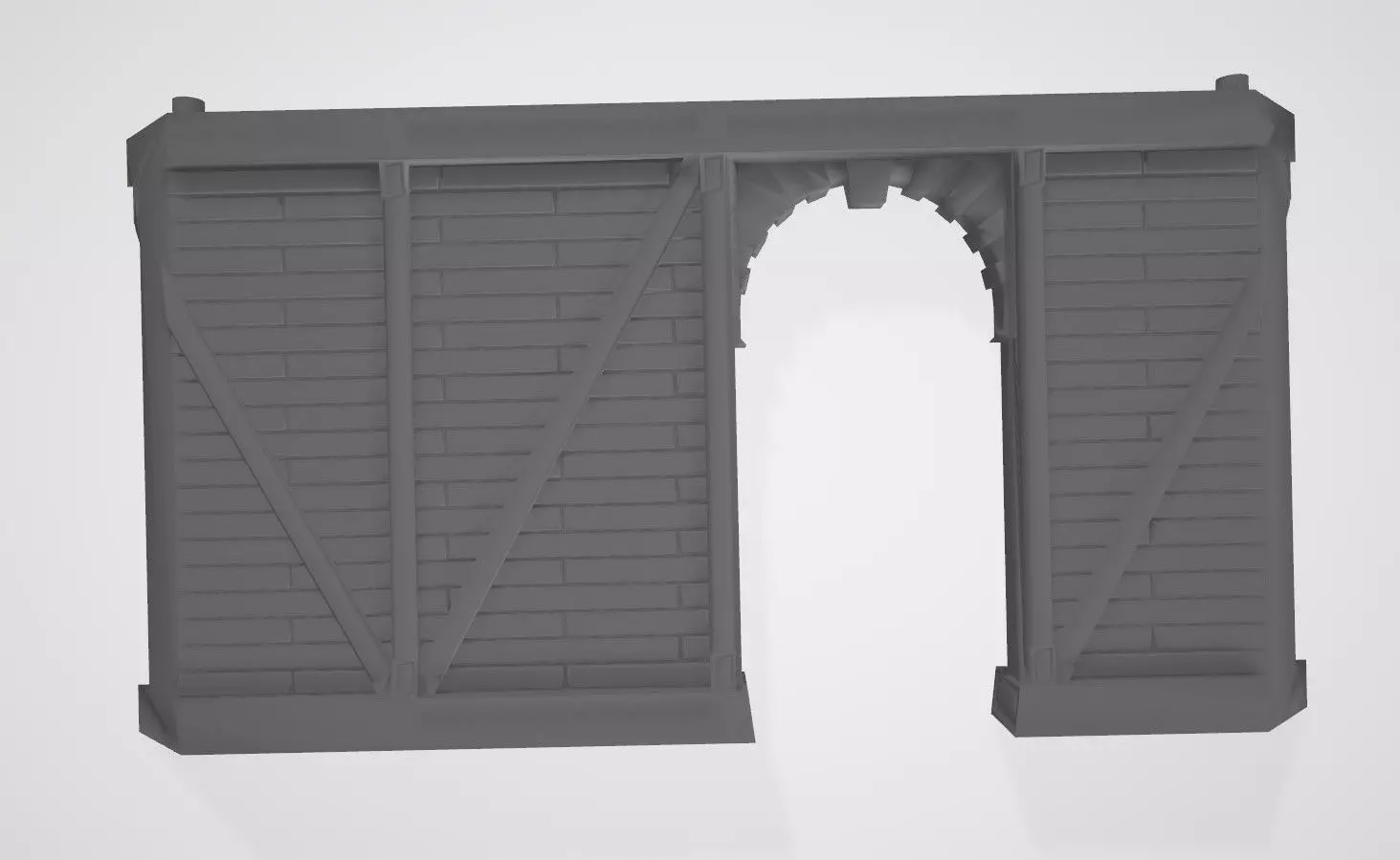 Wooden Wall Door Left 3D print model_0