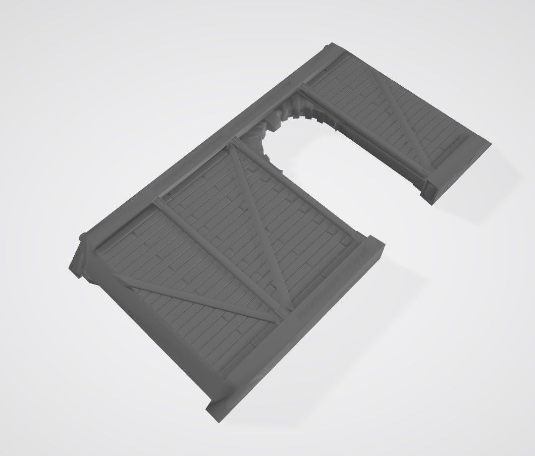 Wooden Wall Door Left 3D print model_2