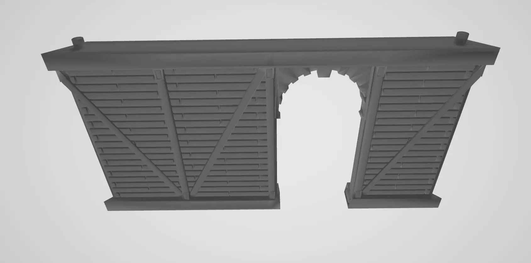 Wooden Wall Door Right 3D print model