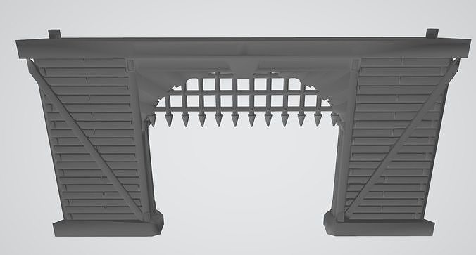 Wooden Wall Gate 3D print model