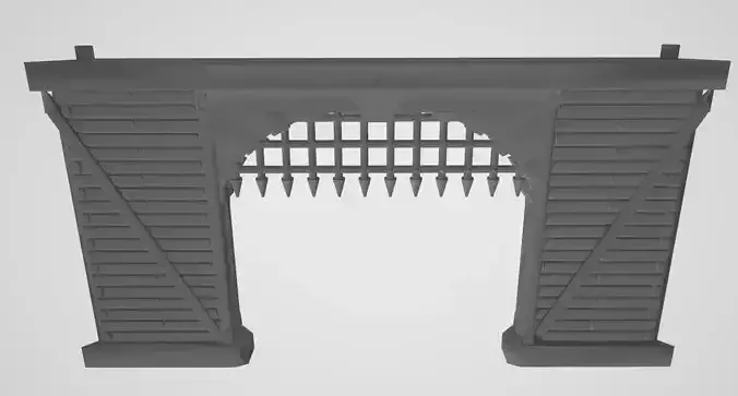 Wooden Wall Gate 3D print model