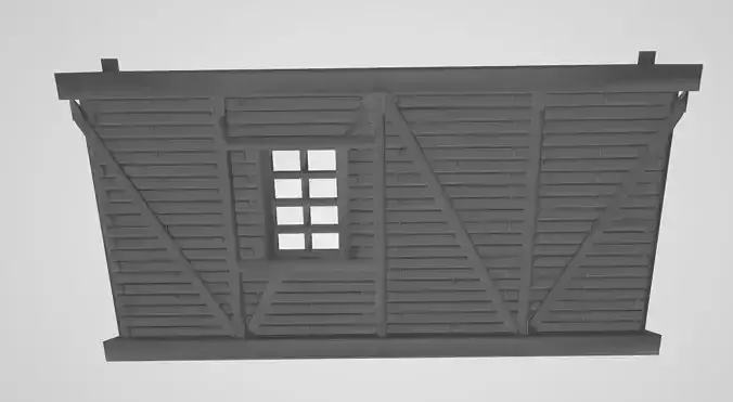 Wooden Wall Window Left 3D print model