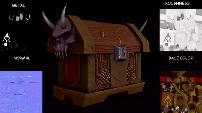 stylized skull box