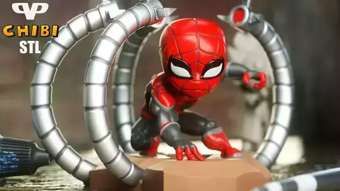 Spider-Man No Way Home Chibi STL for 3D Printing ChibiSTL 3DXM