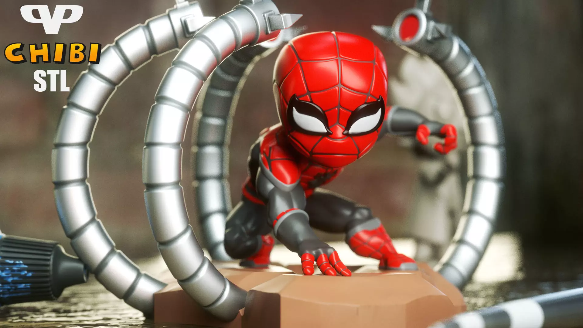 Spider-Man No Way Home Chibi STL for 3D Printing ChibiSTL 3DXM 3D print model_0