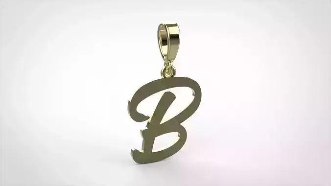  pendant alphabet hundred B small 3D print model