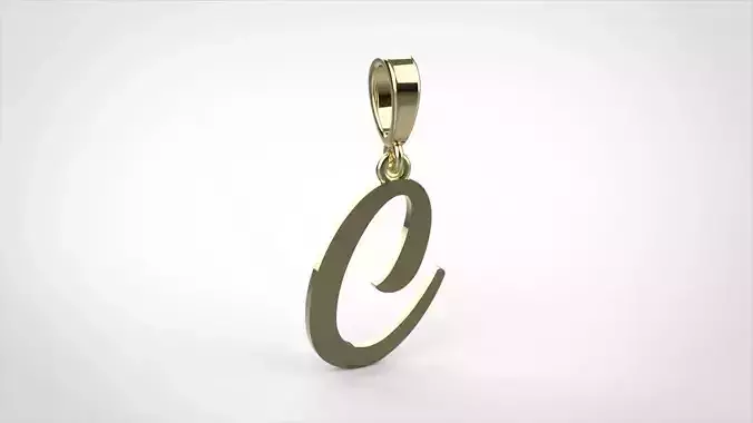 pendant alphabet hundred C small  3D print model
