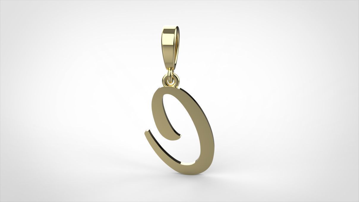 pendant alphabet hundred C small  3D print model_9