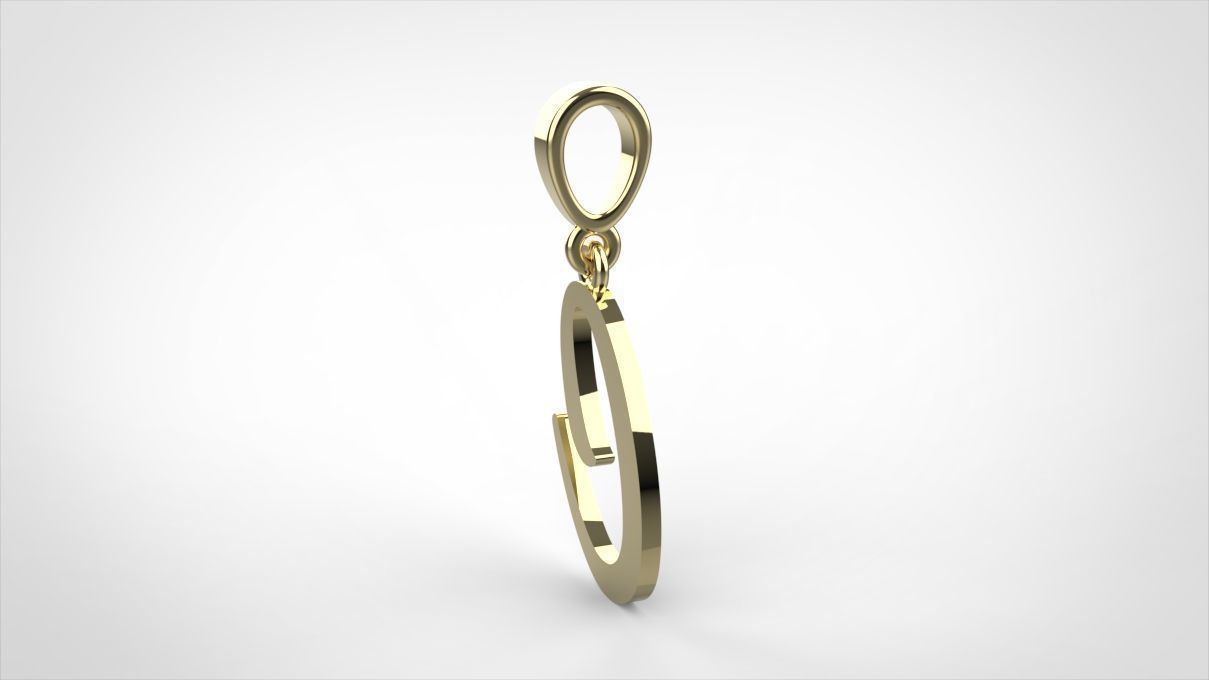 pendant alphabet hundred C small  3D print model_11