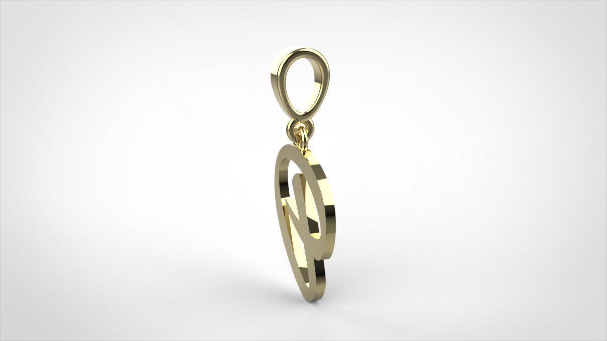 pendant alphabet hundred D small  3D print model_11