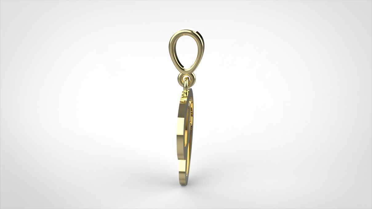 pendant alphabet hundred D small  3D print model_2