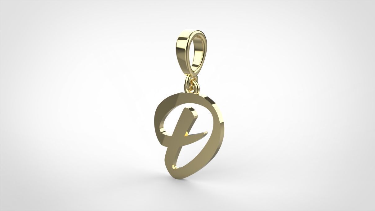 pendant alphabet hundred D small  3D print model_4