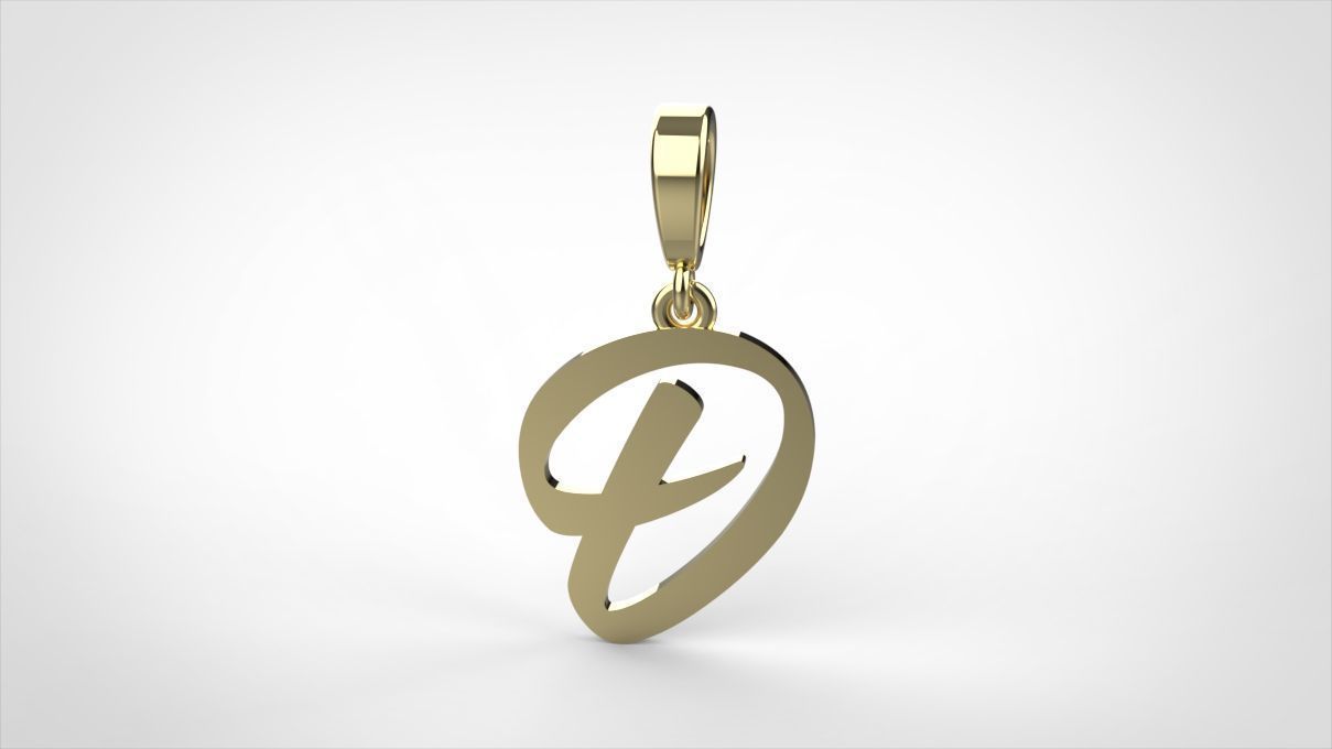 pendant alphabet hundred D small  3D print model_1