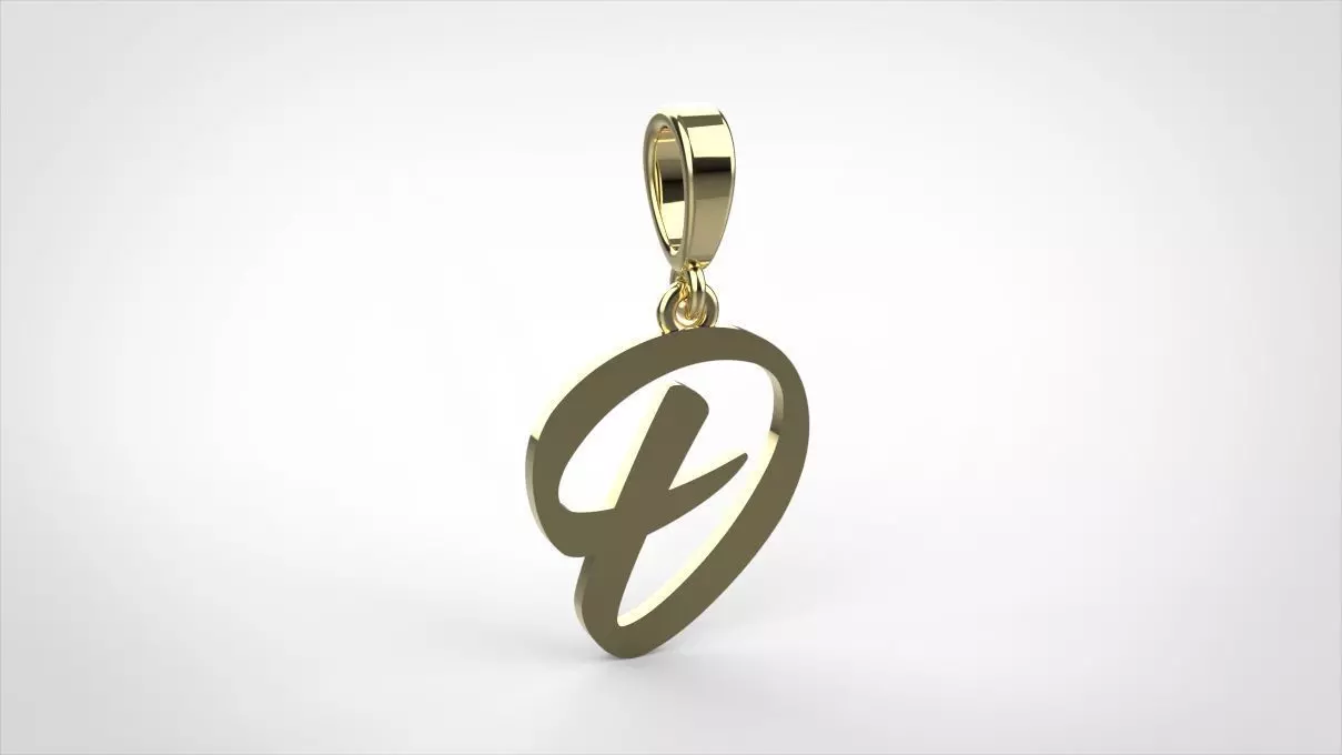 pendant alphabet hundred D small  3D print model_0