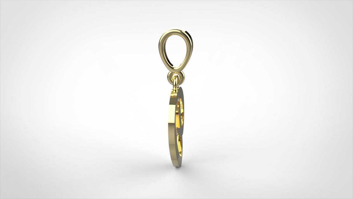 pendant alphabet hundred D small  3D print model_6