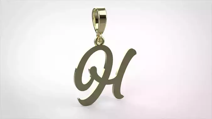 pendant alphabet hundred H small  3D print model