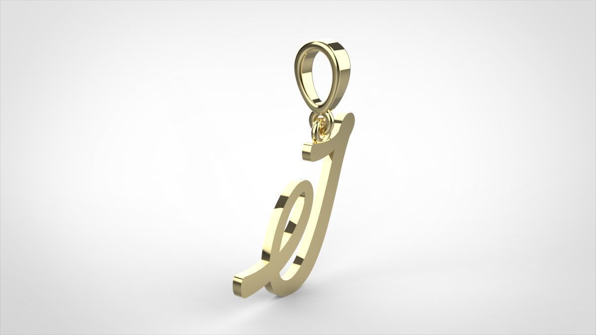 pendant alphabet hundred I small  3D print model_3