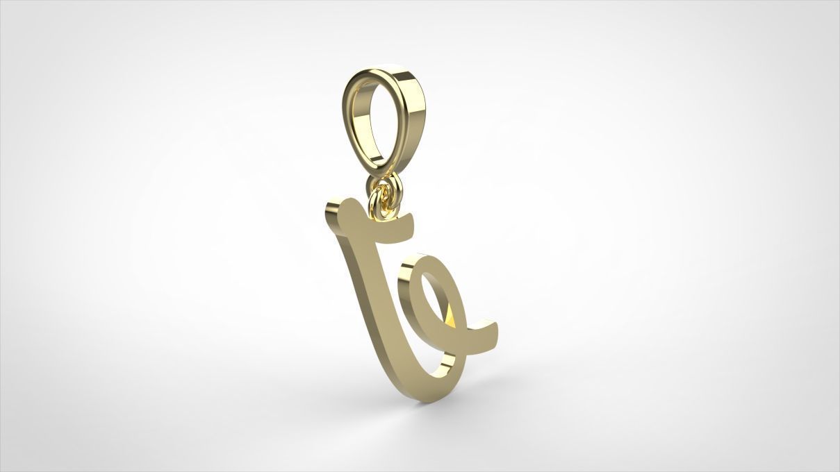 pendant alphabet hundred I small  3D print model_7