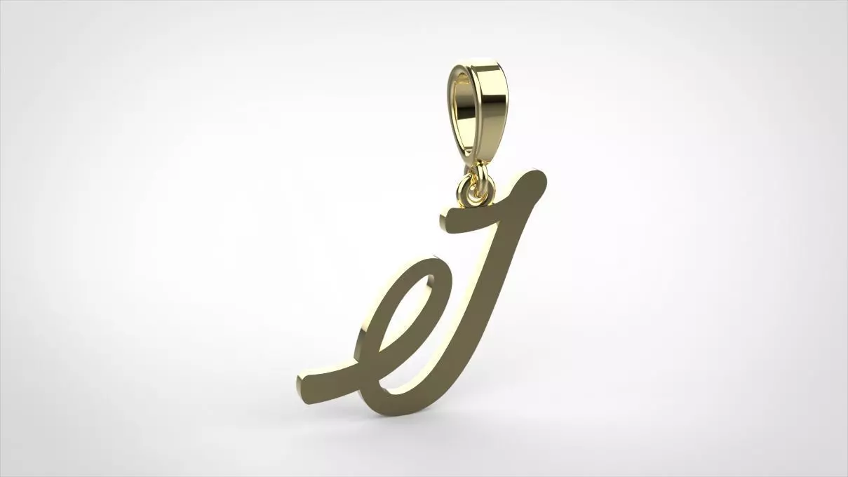 pendant alphabet hundred I small  3D print model_0
