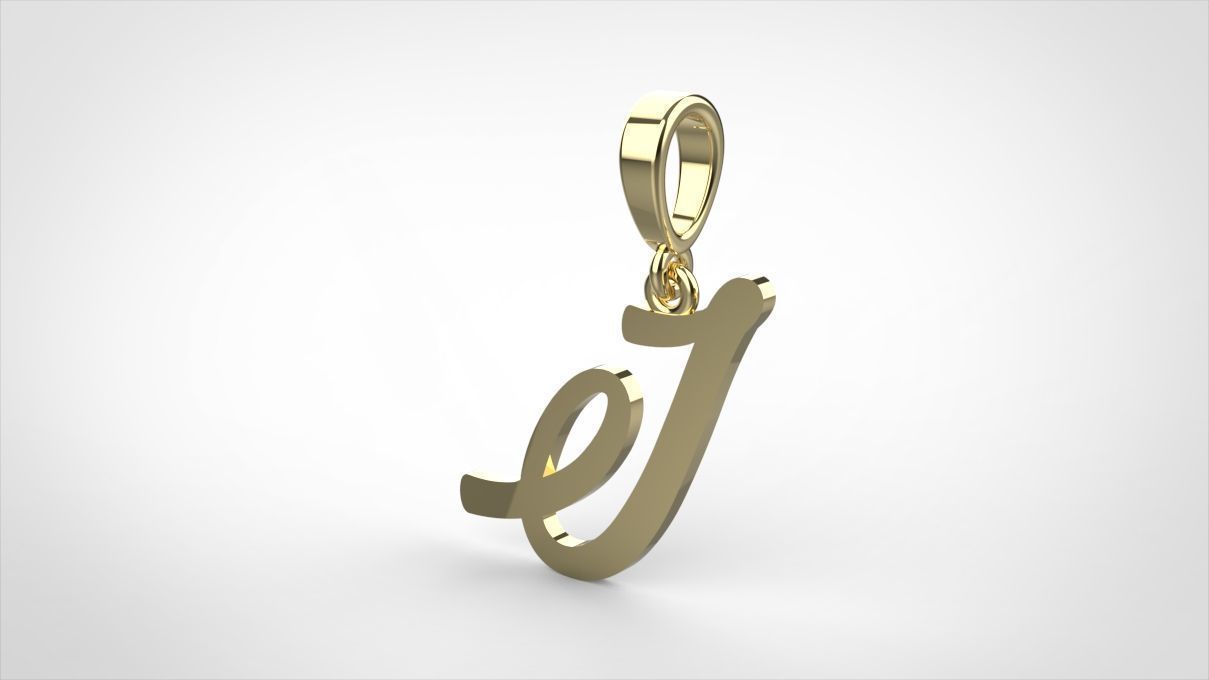 pendant alphabet hundred I small  3D print model_4