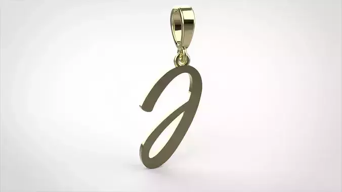 pendant alphabet hundred J small  3D print model