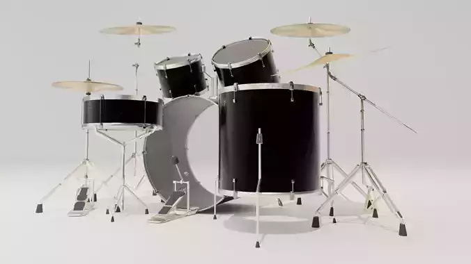 Black Drum Set  3D model