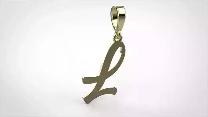pendant alphabet hundred L small  3D print model