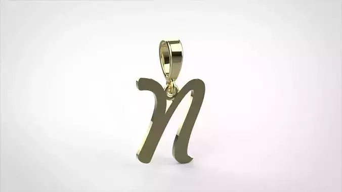 pendant alphabet hundred N small  3D print model